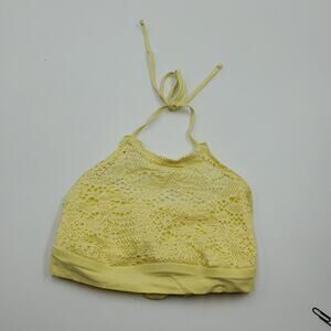 Mossimo Yellow Crochet Halter Neck Bikini Top Size M